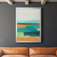 Aqua and Orange I - Modern Framed Canvas Print