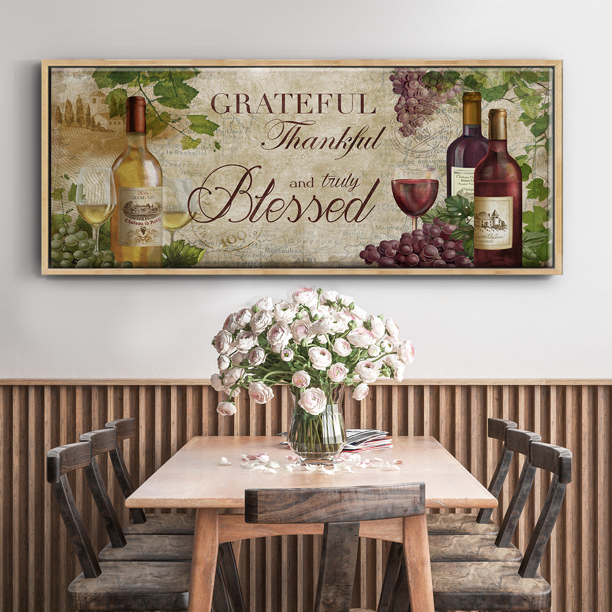 Grateful Wine - Floater Framed Canvas Print