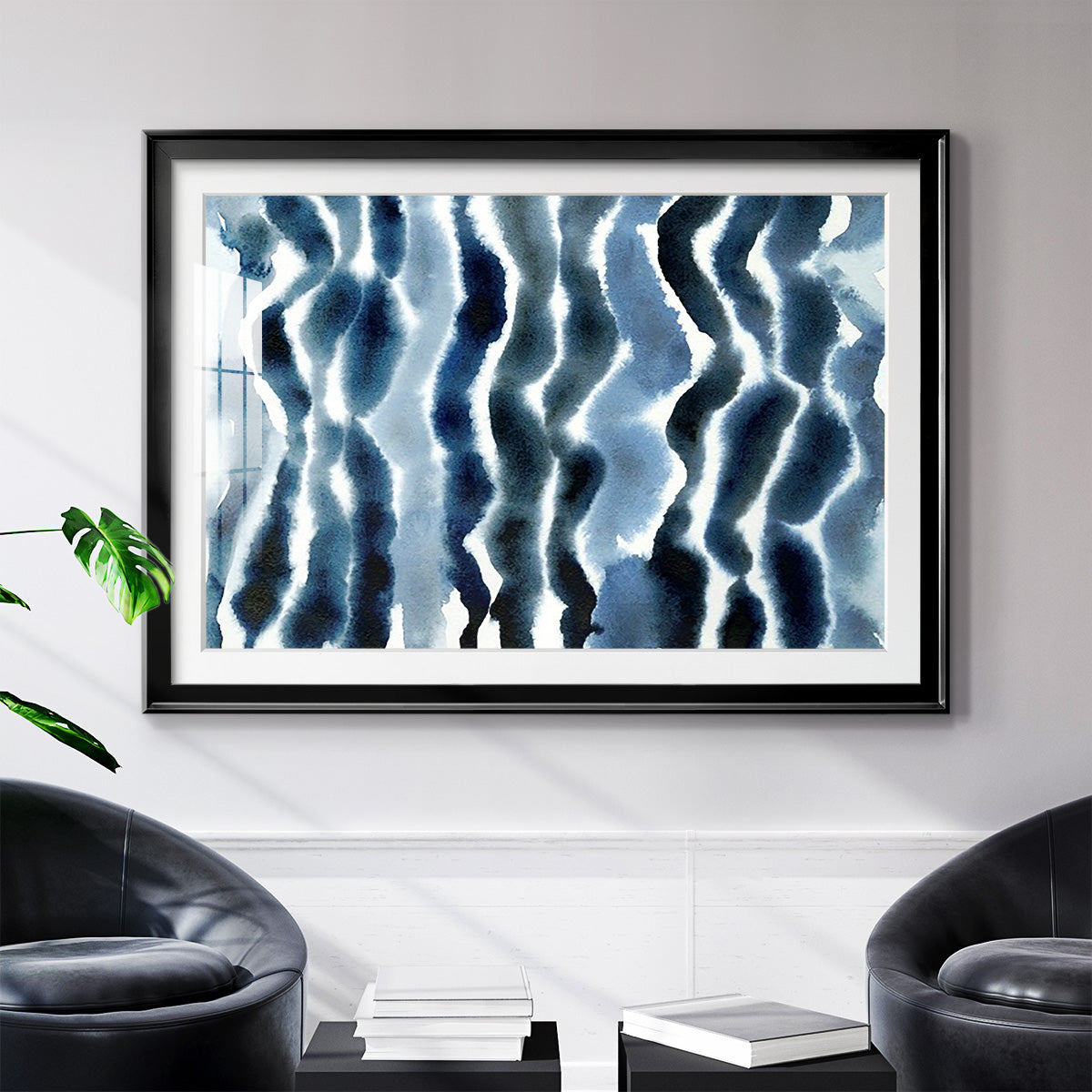 True Blue Wave I - Modern Framed Art Print