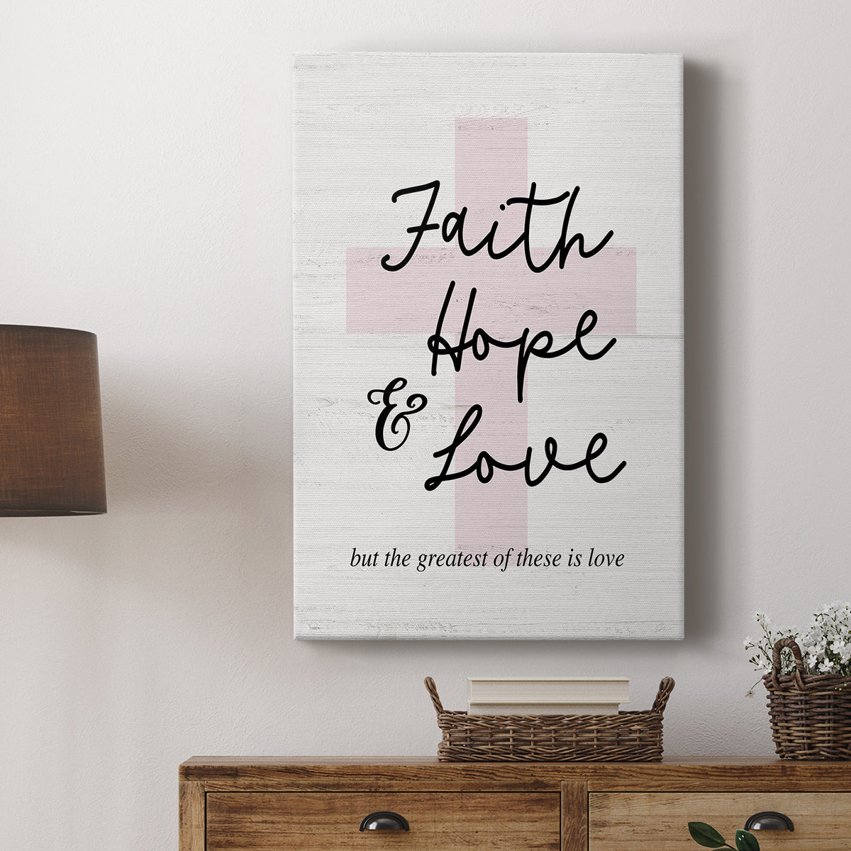 Faith Hope and Love Cross - Canvas Art Print