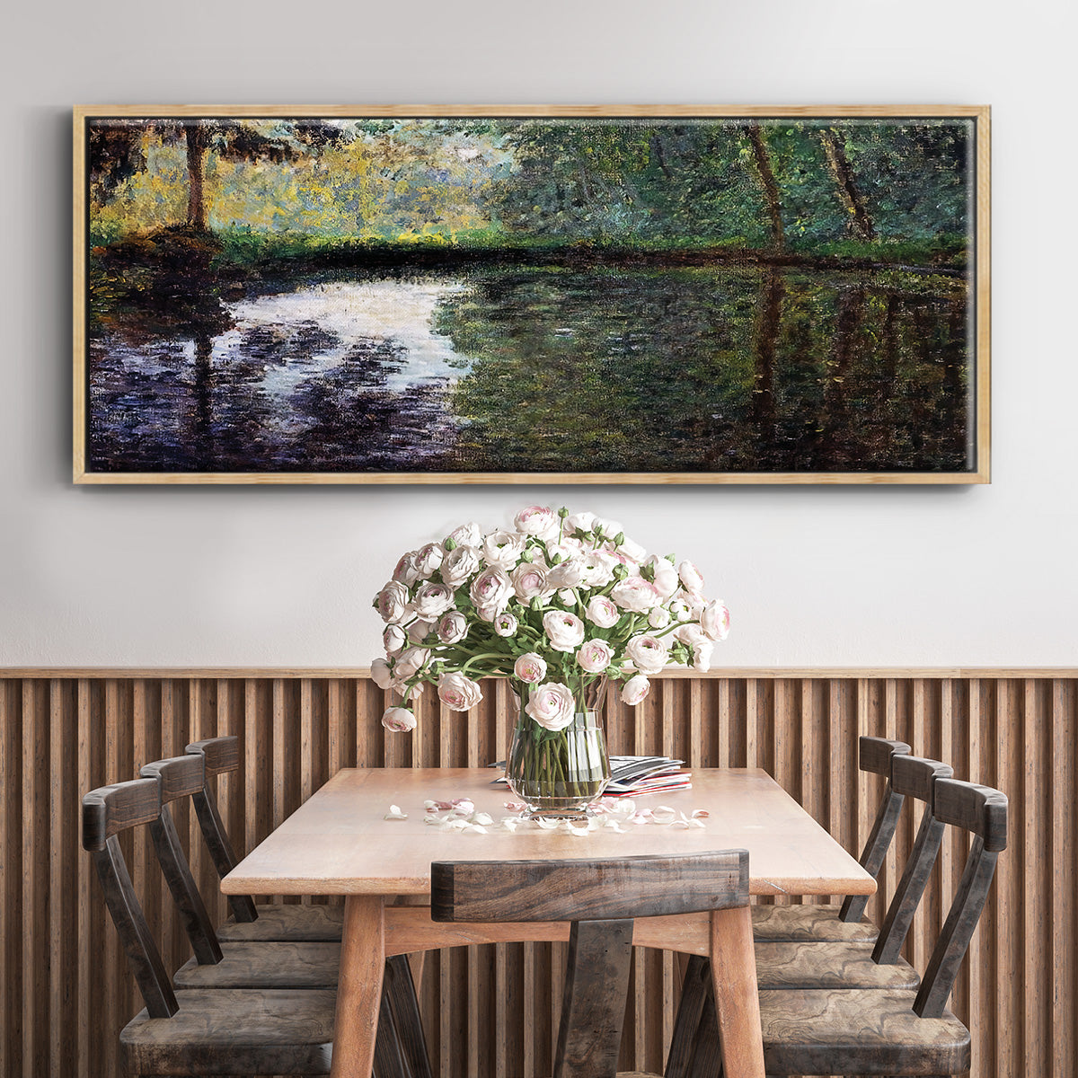 The Pond at Montgeron 2, 1876 - Floater Framed Canvas Print
