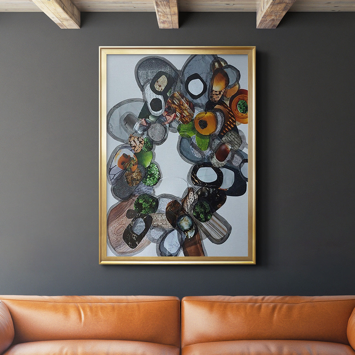 Amelia Island Stones - Modern Framed Canvas Print