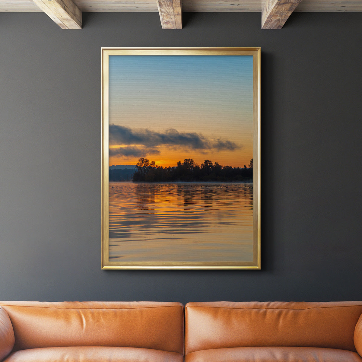 Molten Gold - Modern Framed Canvas Print