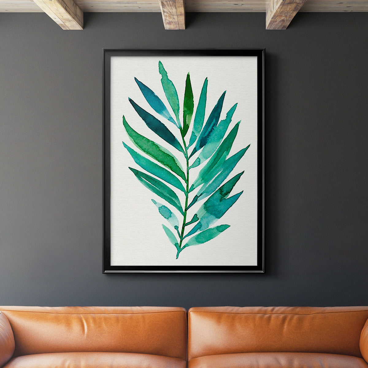 Palm Frond Flow I - Modern Framed Canvas Print