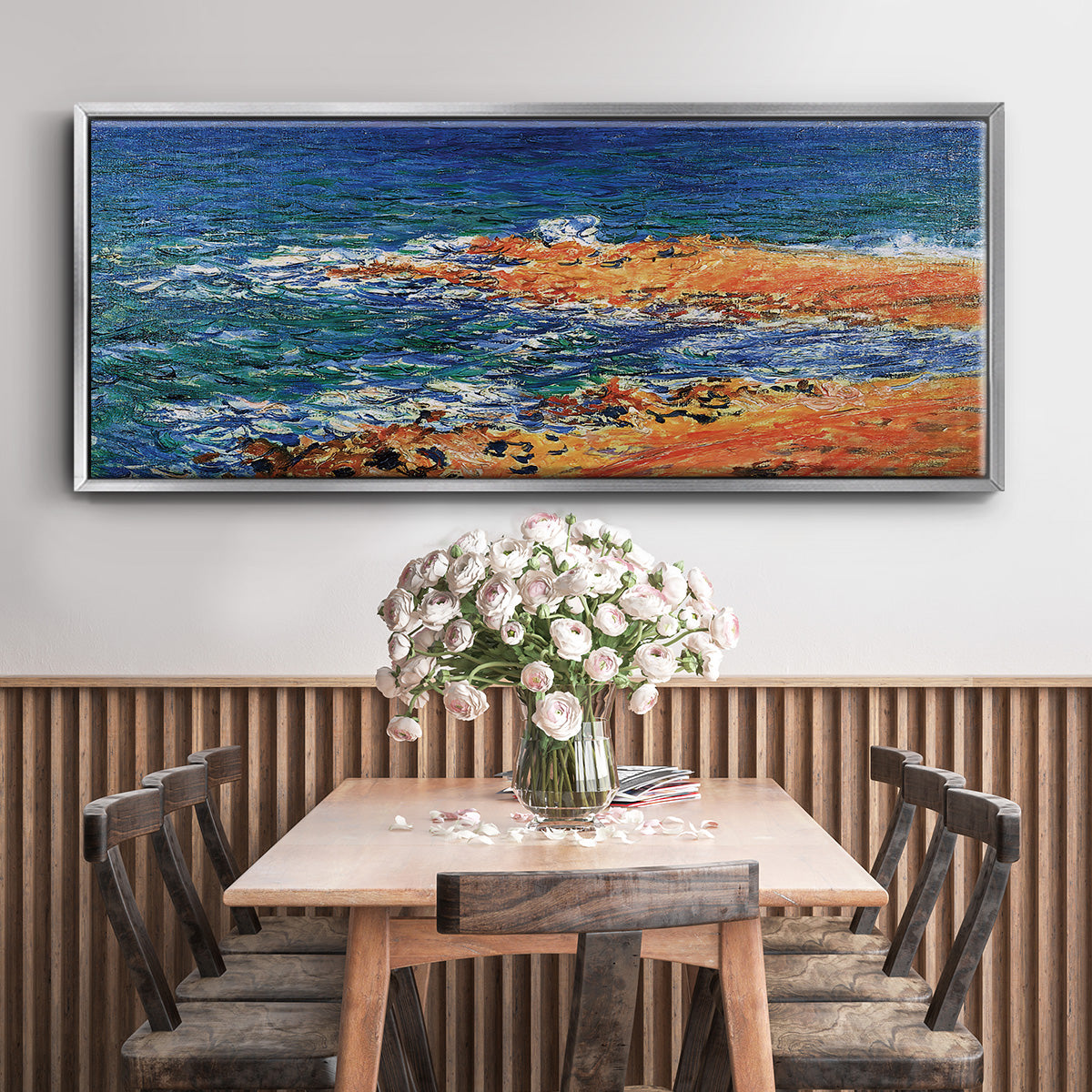 The 'Big Blue' Sea in Antibes, 1888 - Floater Framed Canvas Print