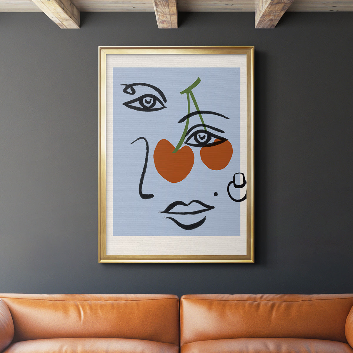 Cherry Baby II - Modern Framed Canvas Print