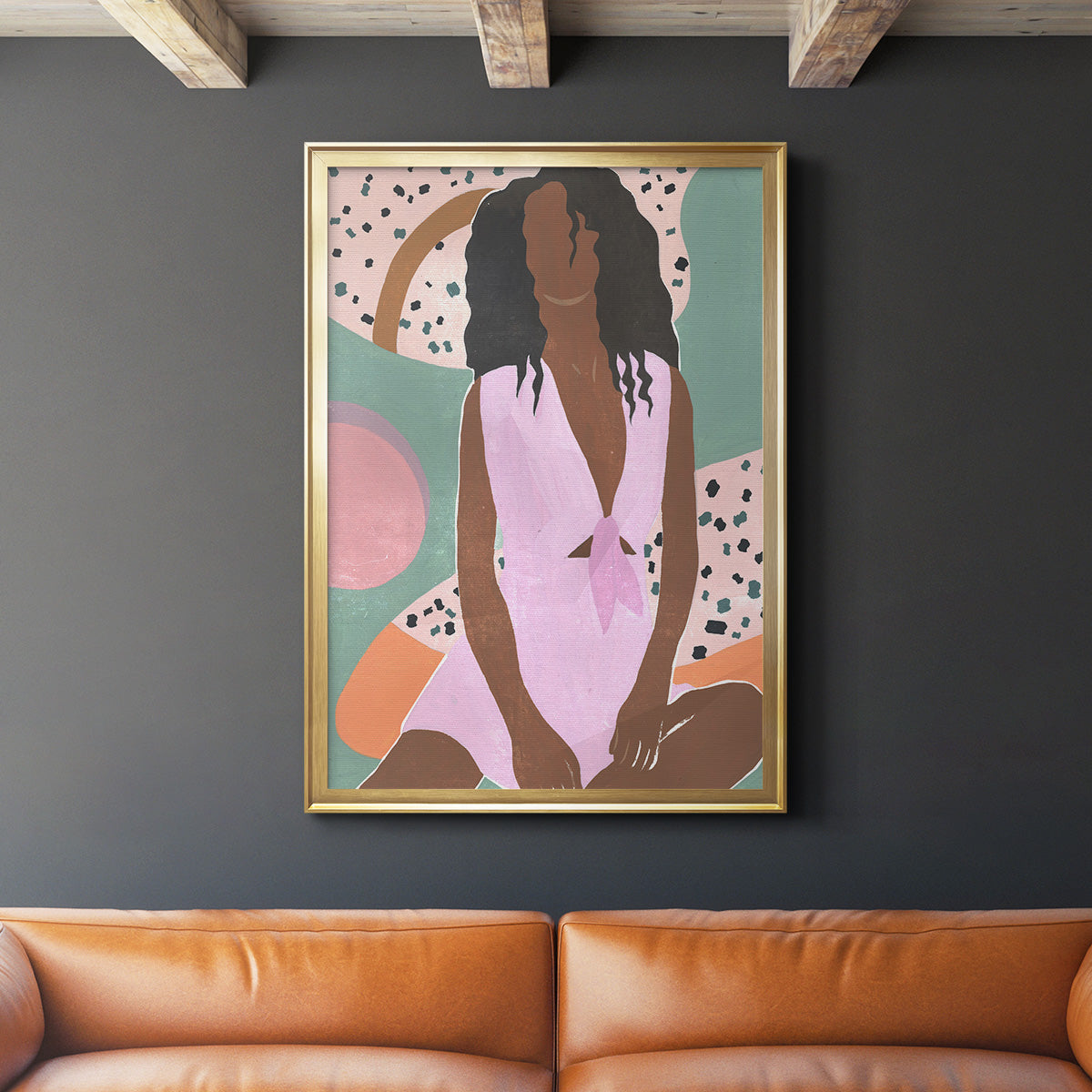 Curly Lady III - Modern Framed Canvas Print