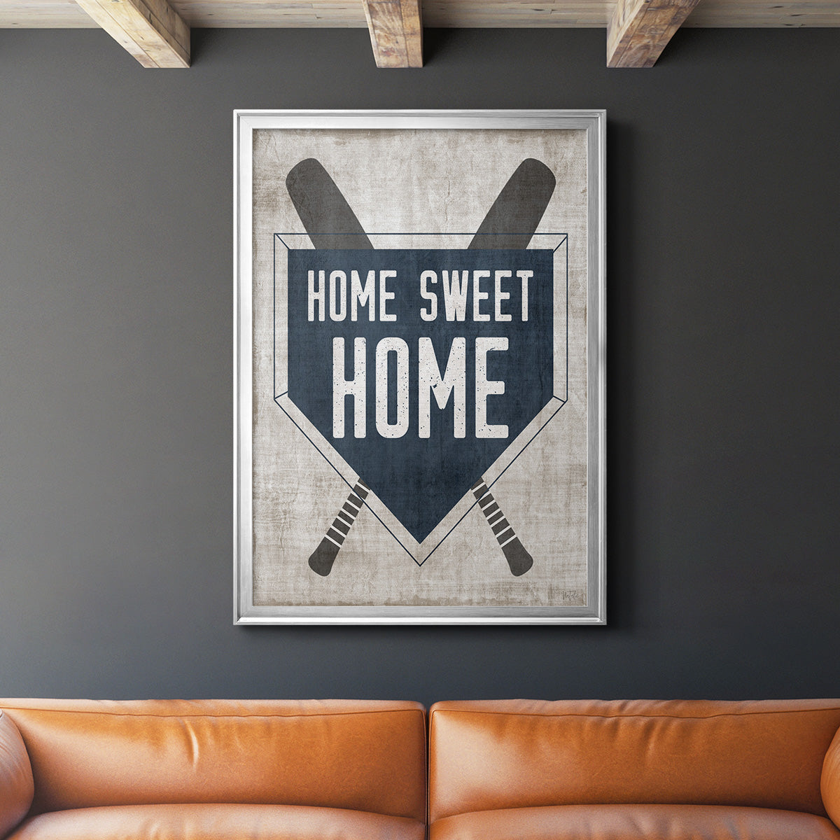 Home Sweet Home Base - Modern Framed Canvas Print