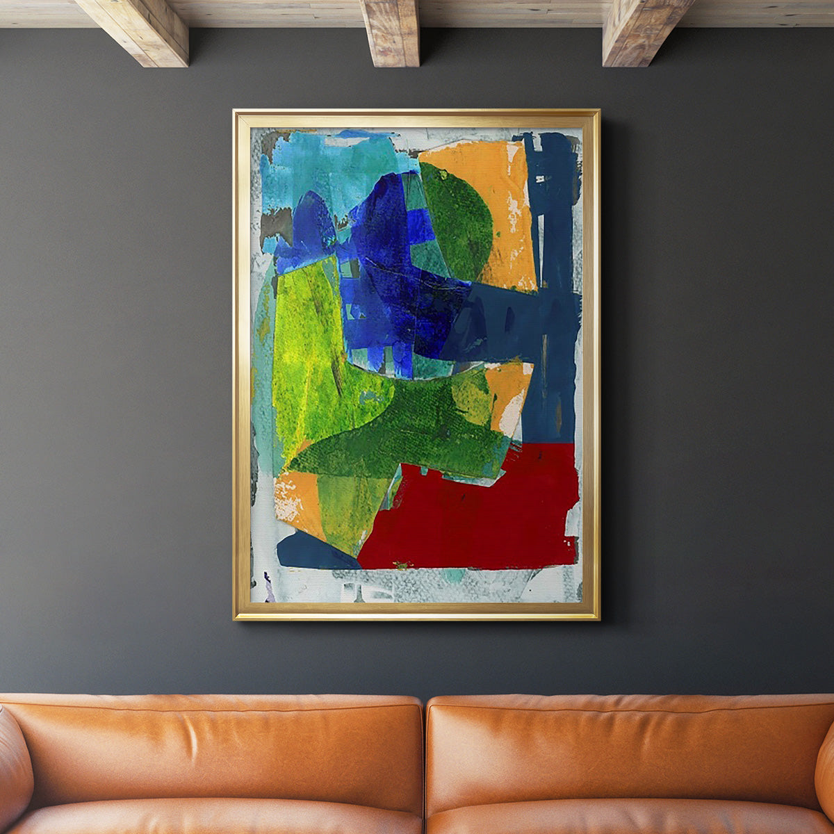 Brights Strokes II - Modern Framed Canvas Print