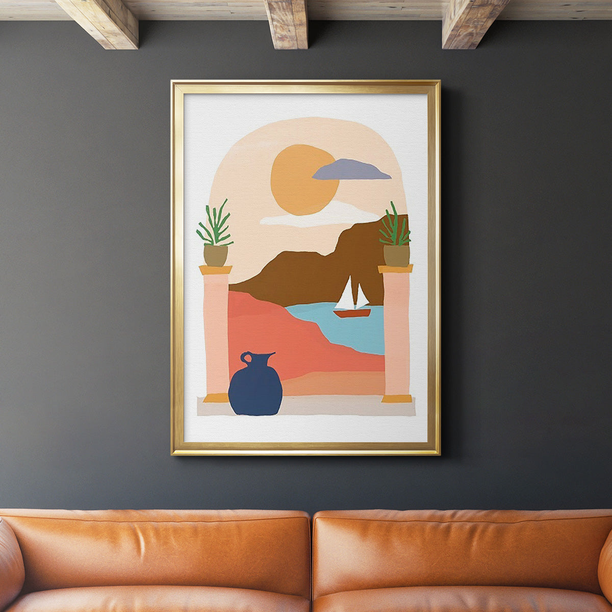 Paper Scene III - Modern Framed Canvas Print
