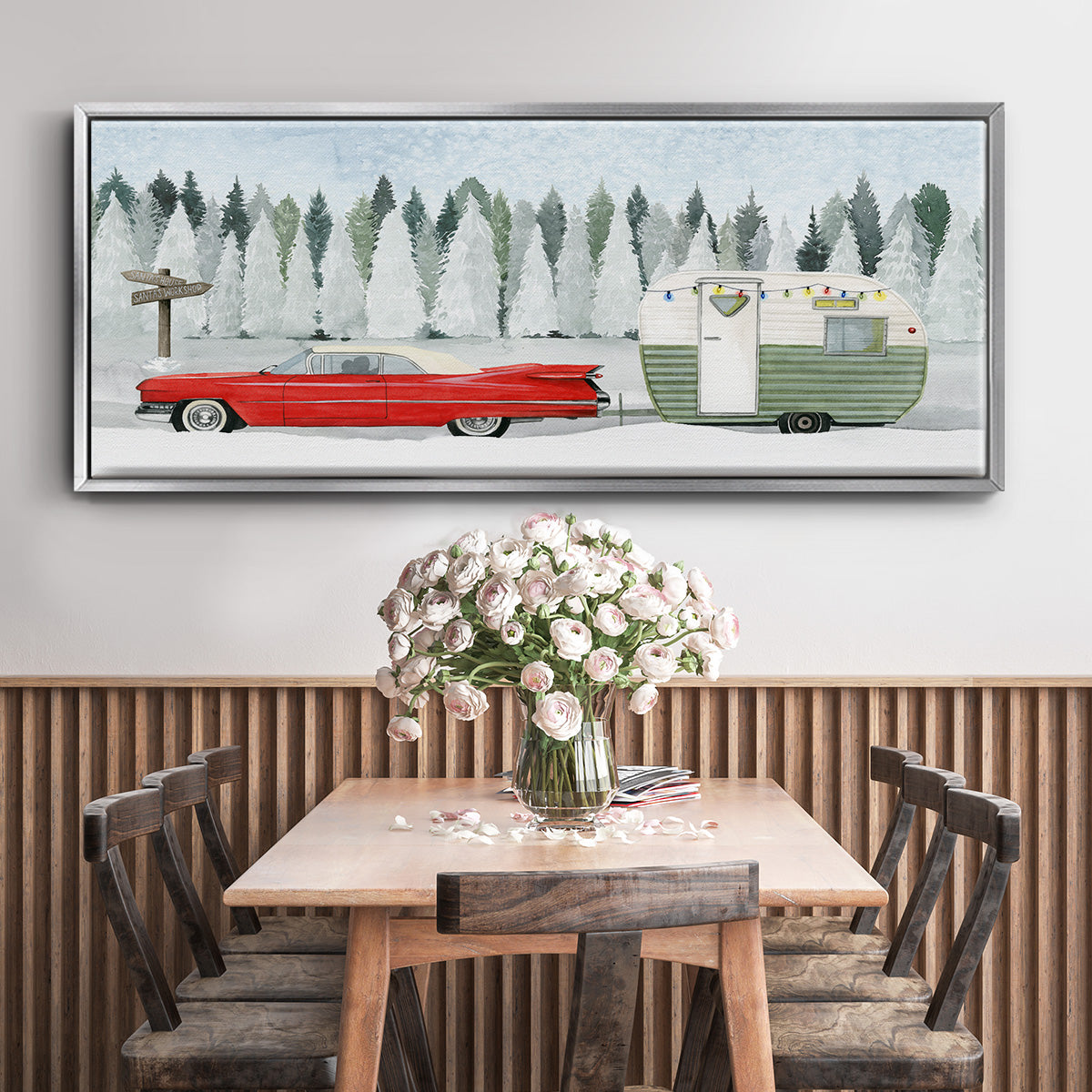 Holiday Roadtrip I - Floater Framed Canvas Print