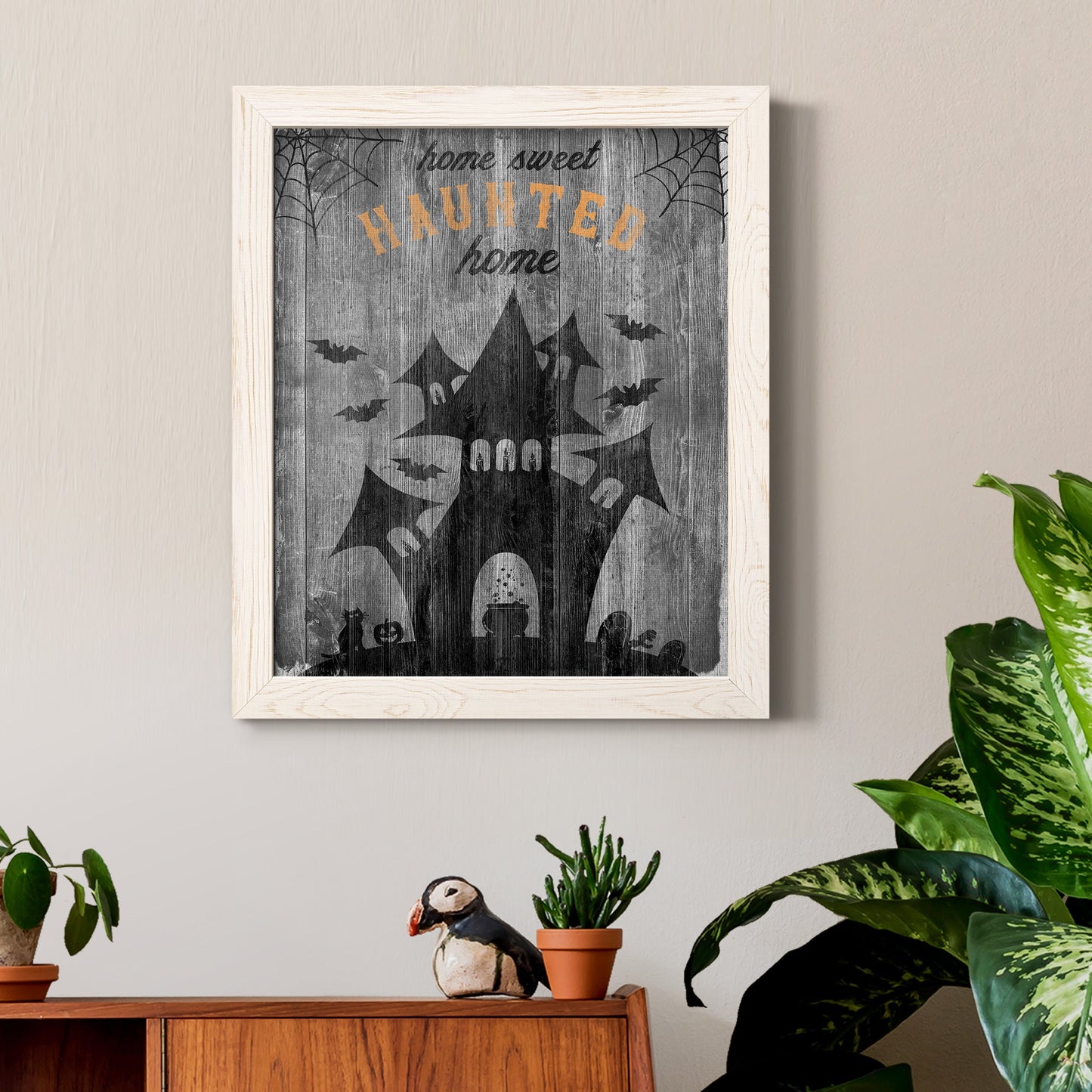 Haunted House - Premium Canvas Framed in Barnwood - Ready to Hang