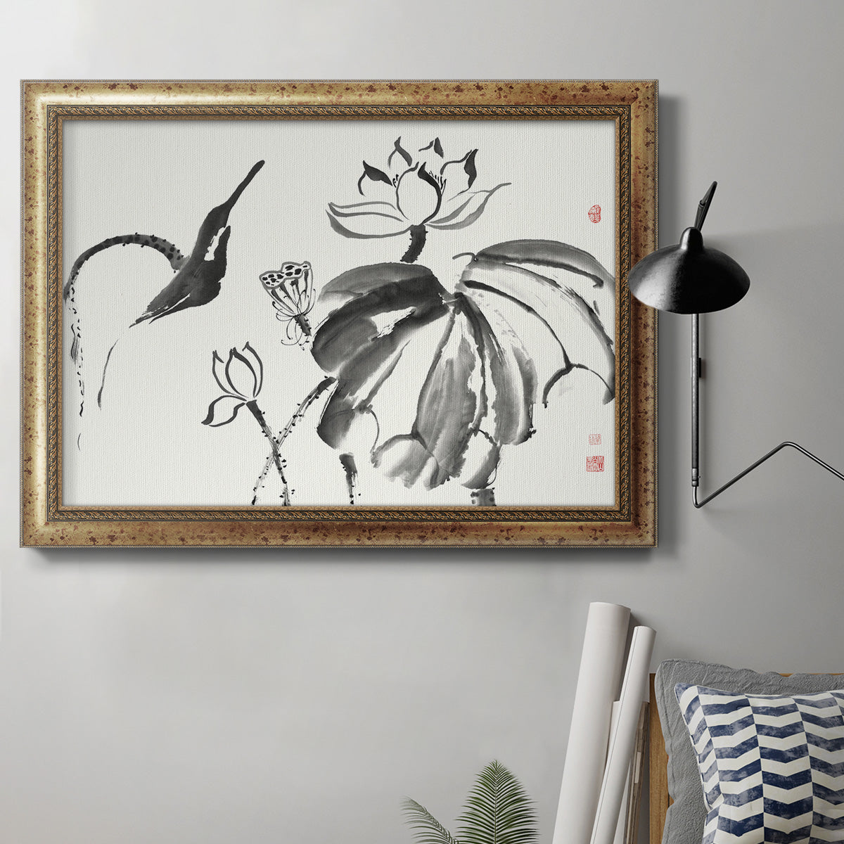 Lotus Study I Premium Framed Canvas- Ready to Hang