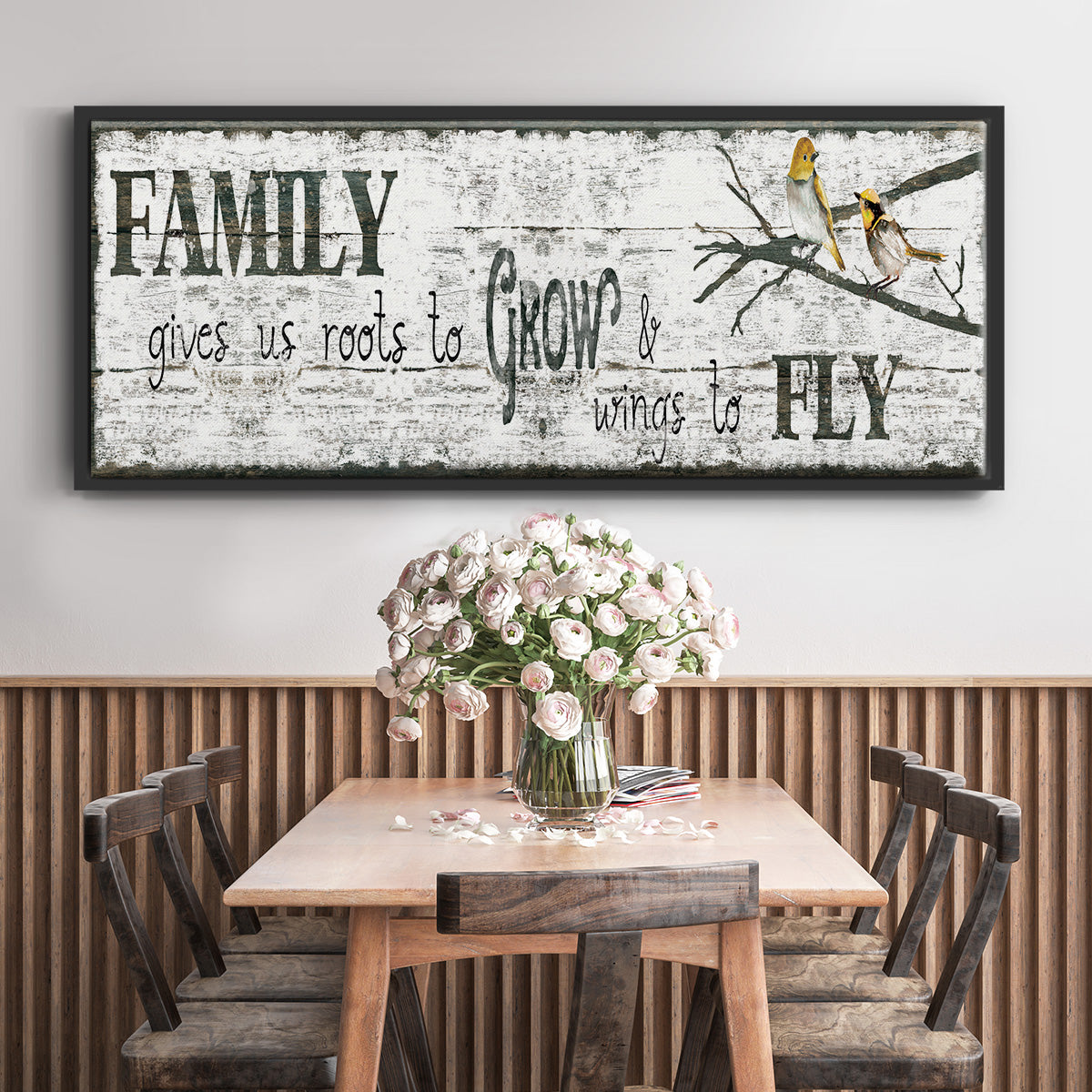Family Gives Us - Floater Framed Canvas Print