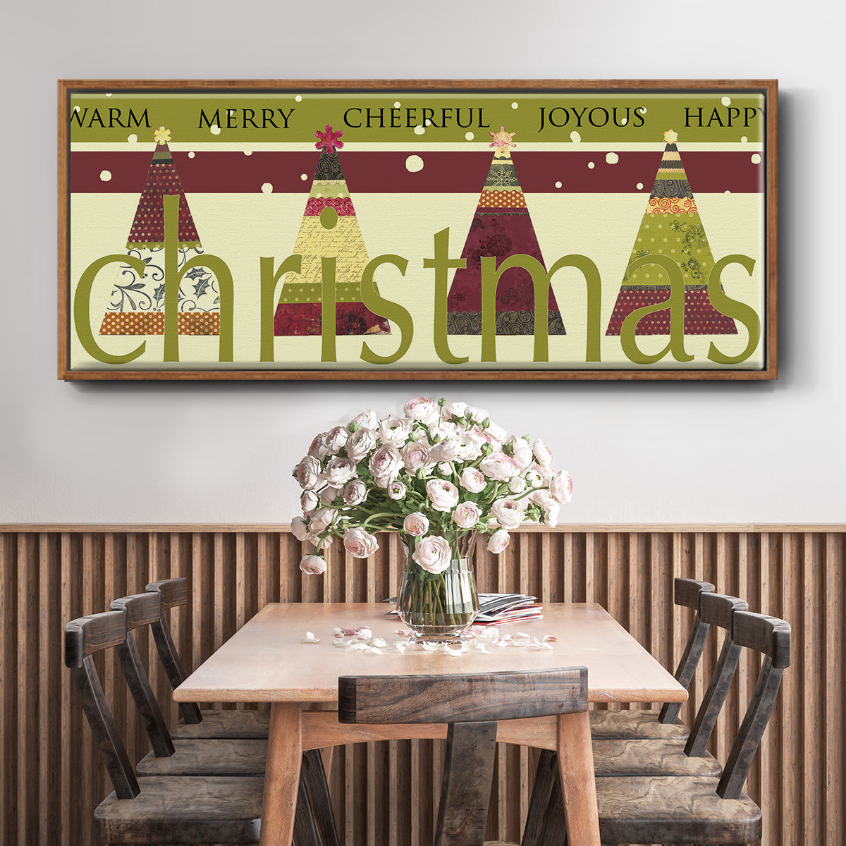 Happy Merry Joyous - Floater Framed Canvas Print