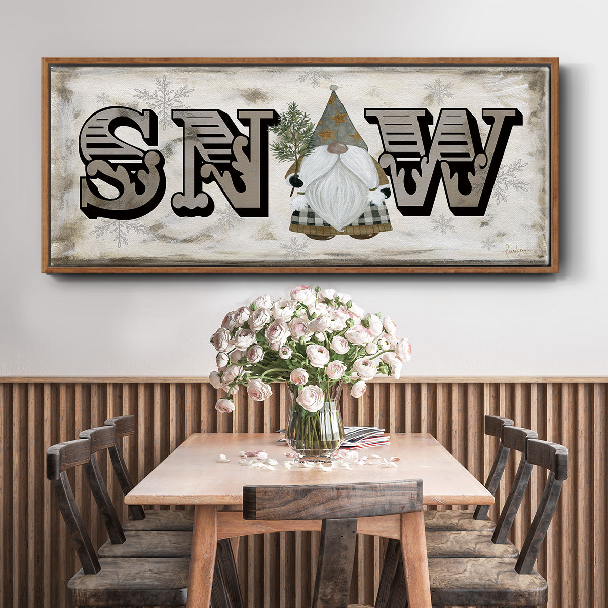 Winter Wonderland Friend Snow - Floater Framed Canvas Print