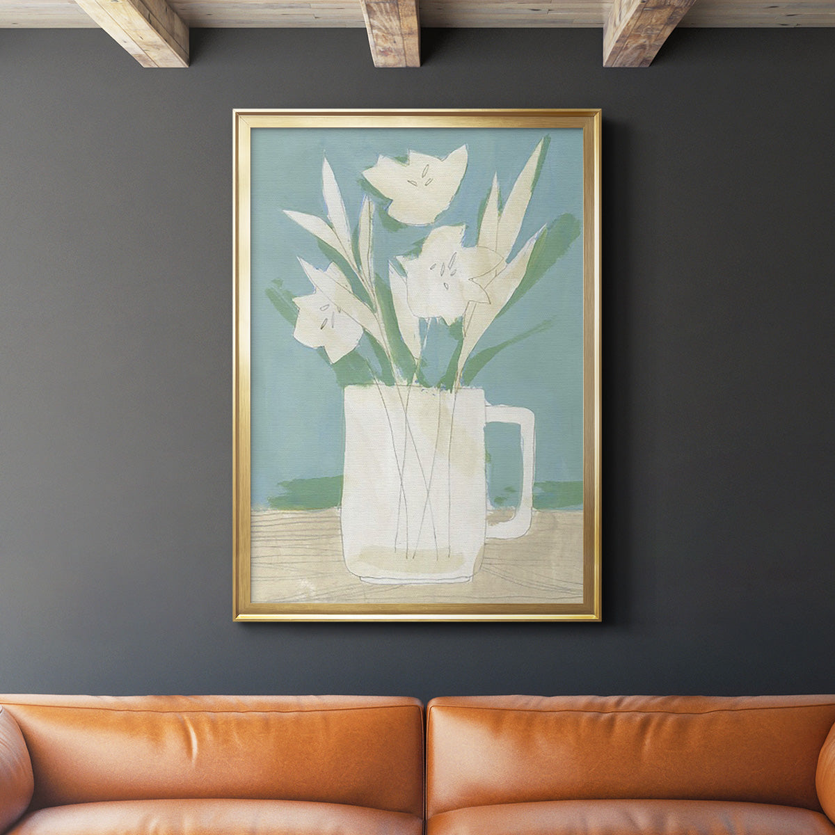 Muted Spring Arrangement III - Modern Framed Canvas Print