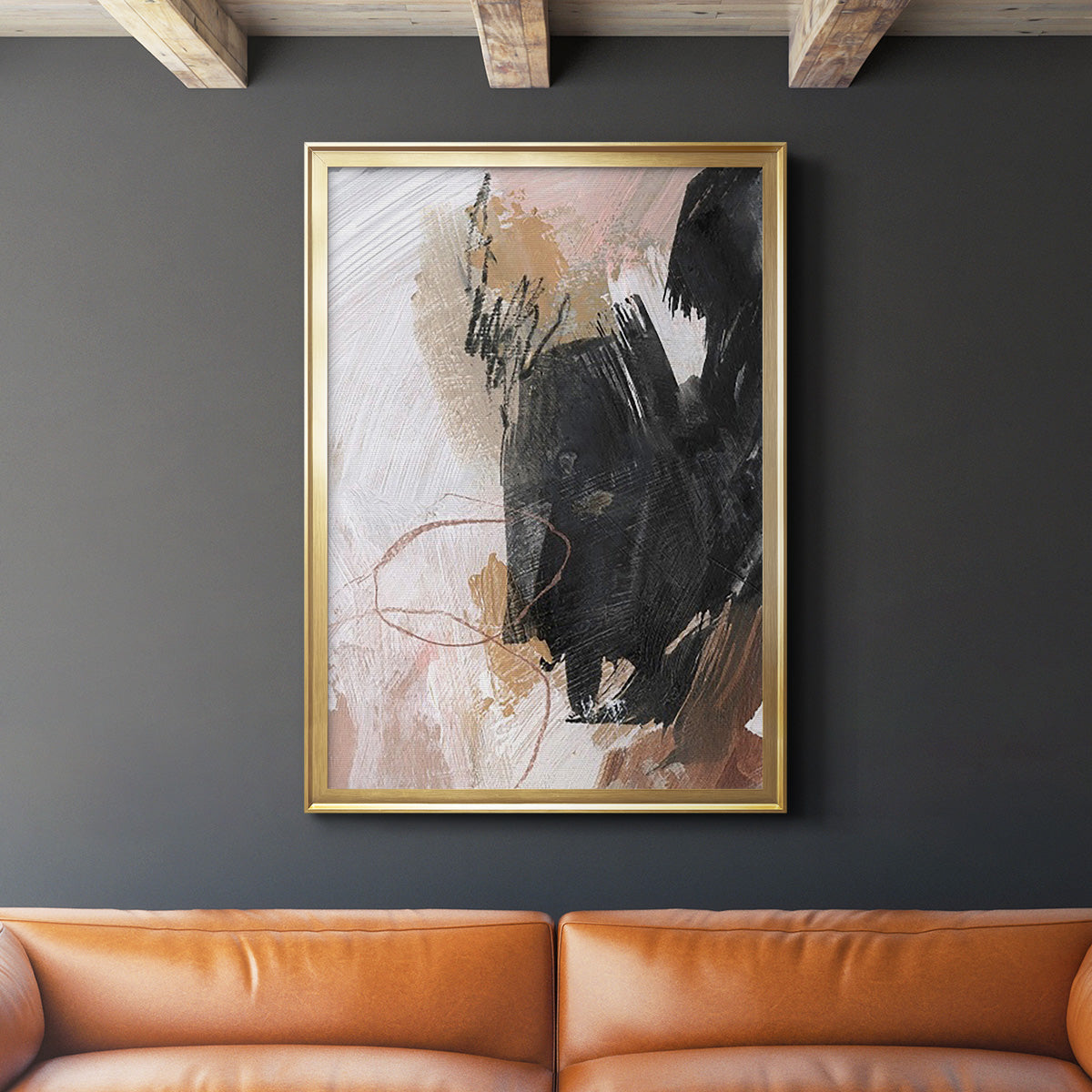 Unbleached Neutrals III - Modern Framed Canvas Print