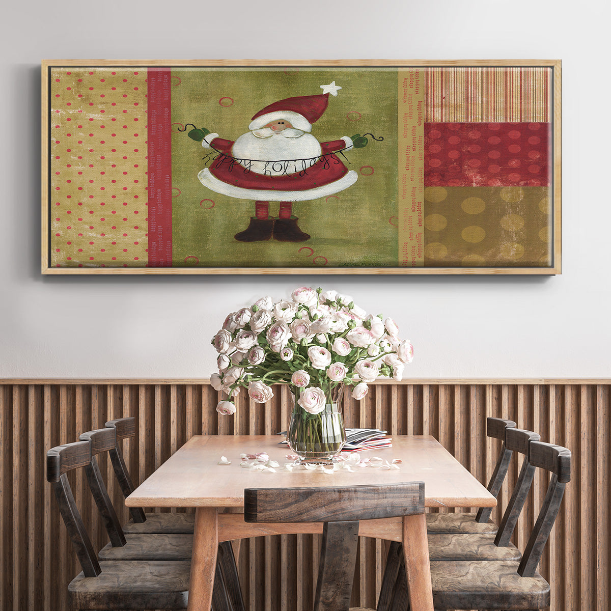 Holiday Santa - Floater Framed Canvas Print