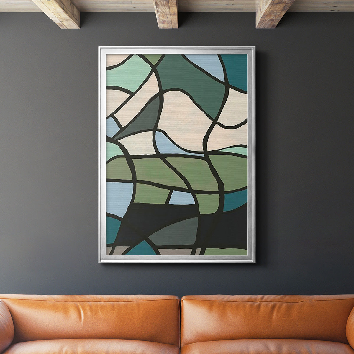 Multicolor Stained Glass II - Modern Framed Canvas Print