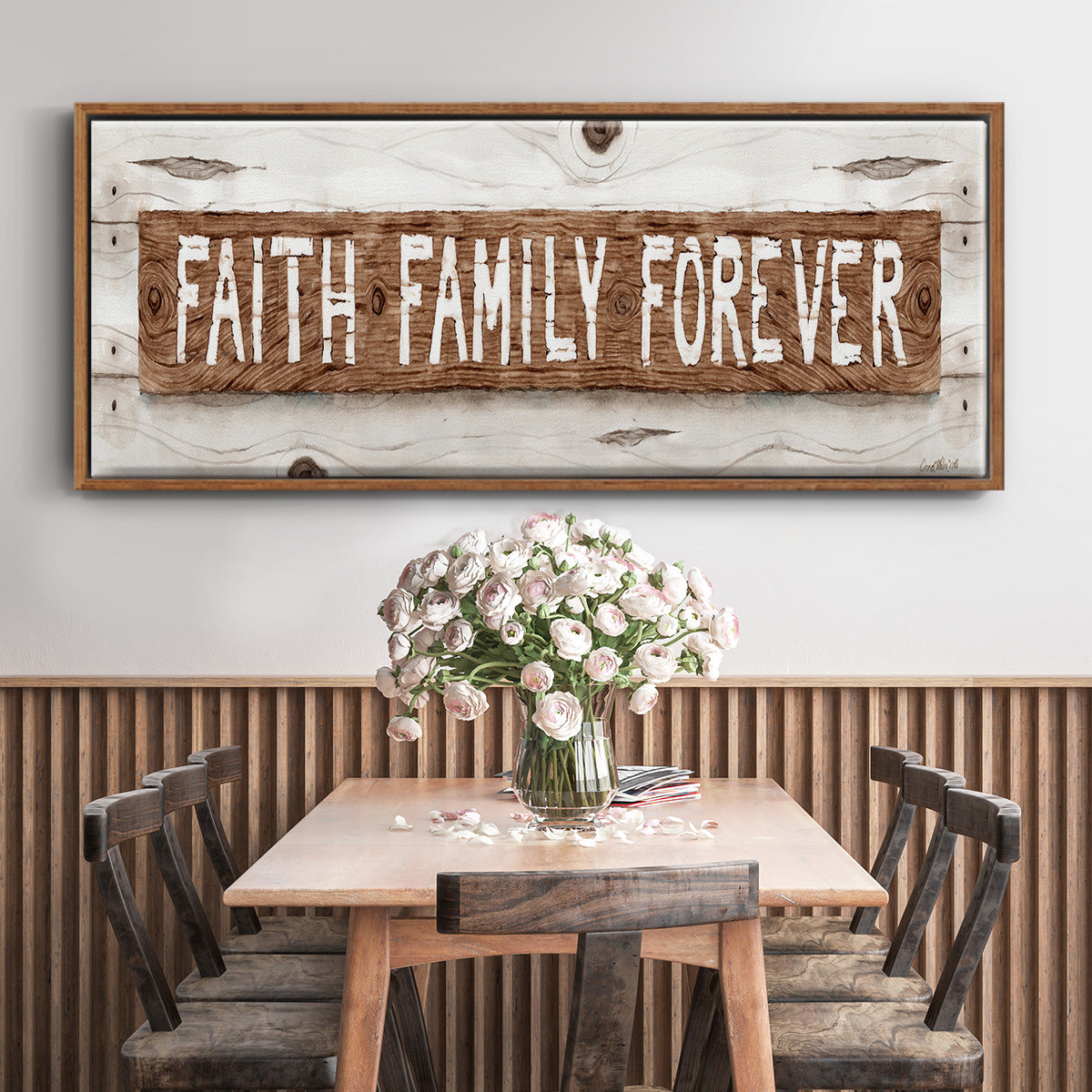 Faith Family Forever - Floater Framed Canvas Print