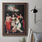 Classical allegorical painting honoring Linnaeus by Robert John Thornton in an ornate bronzed mahogany wood frame displayed in a neutral interior setting.