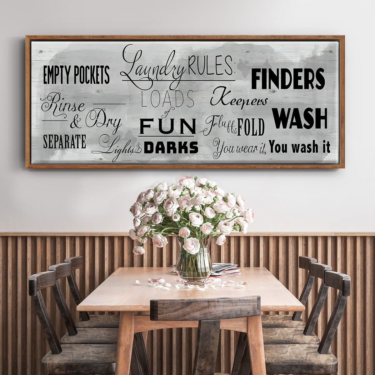 Laundry Rules - Floater Framed Canvas Print