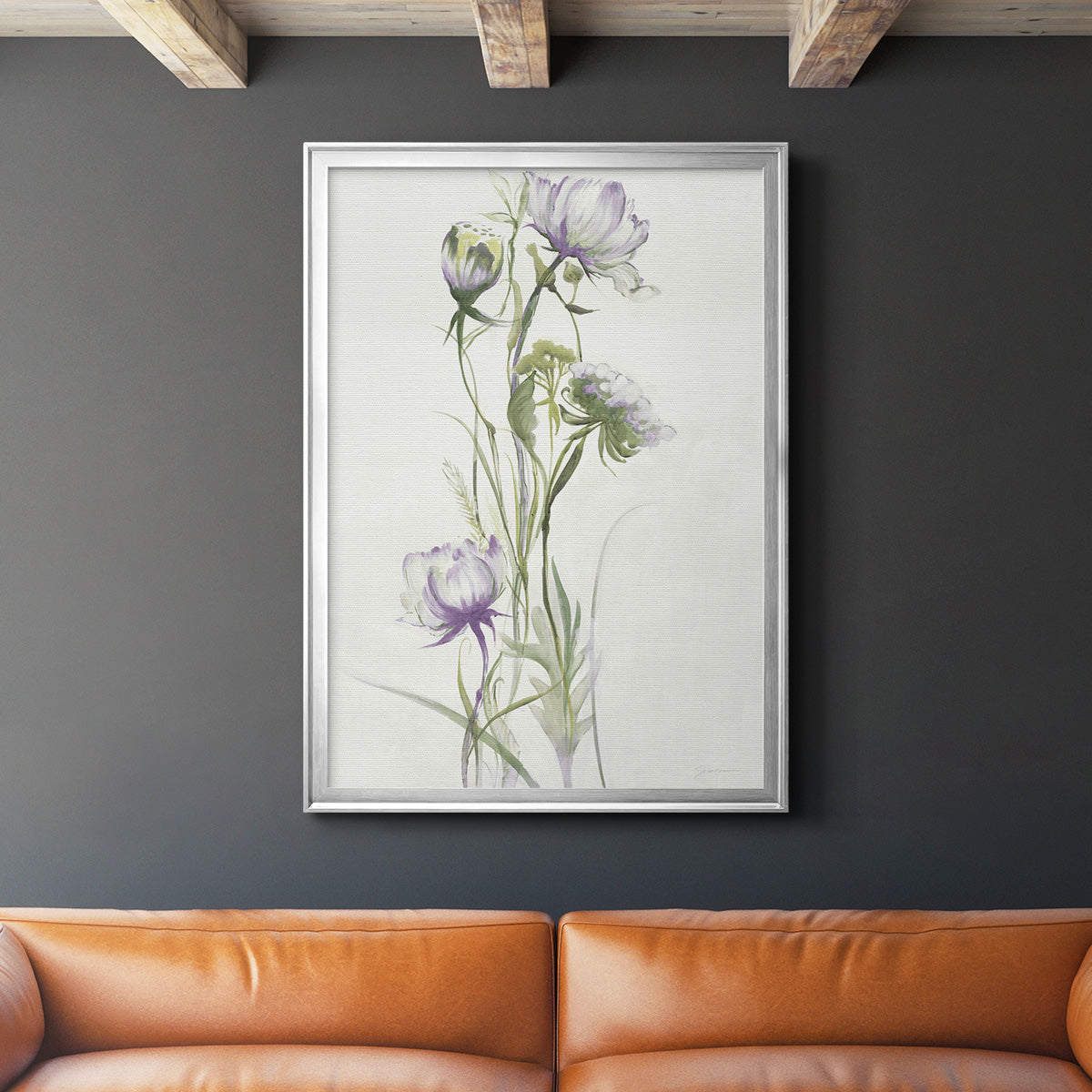 Late Summer Wildflowers I - Modern Framed Canvas Print