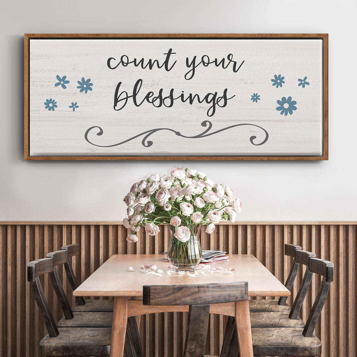 Count Blessings - Floater Framed Canvas Print