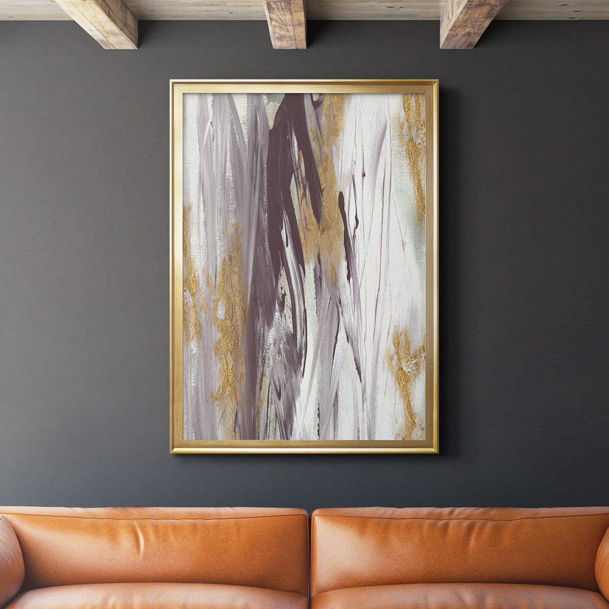 Tumultuous Amethyst I - Modern Framed Canvas Print