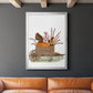 Squirrels In Pumpkin Wheelbarrow - Modern Framed Canvas Print