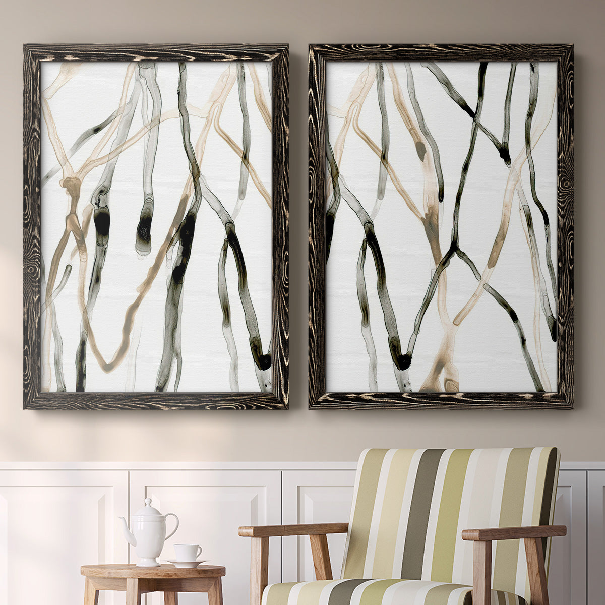 Runnel XI - Premium Framed Canvas 2 Piece Set - Ready to Hang