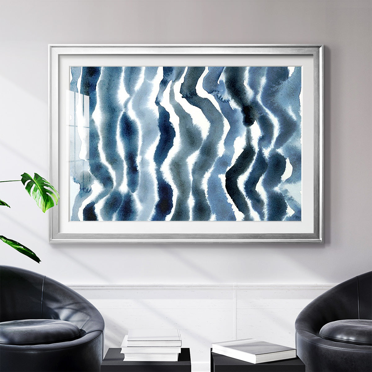 True Blue Wave II - Modern Framed Art Print
