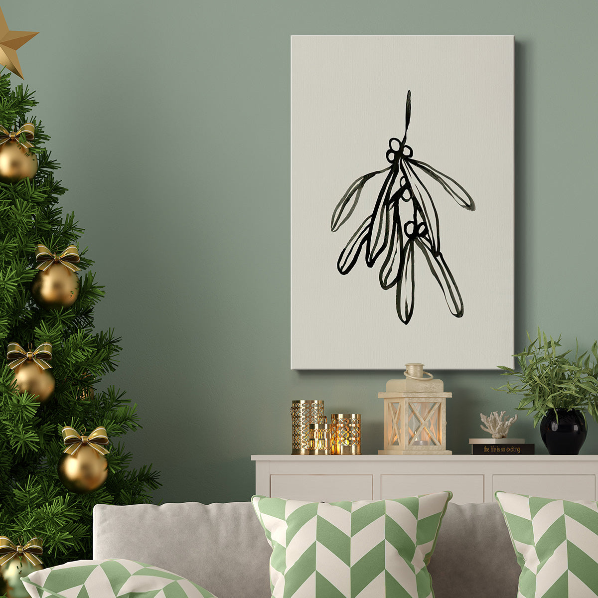 Mistletoe Sketch II - Gallery Wrapped Canvas