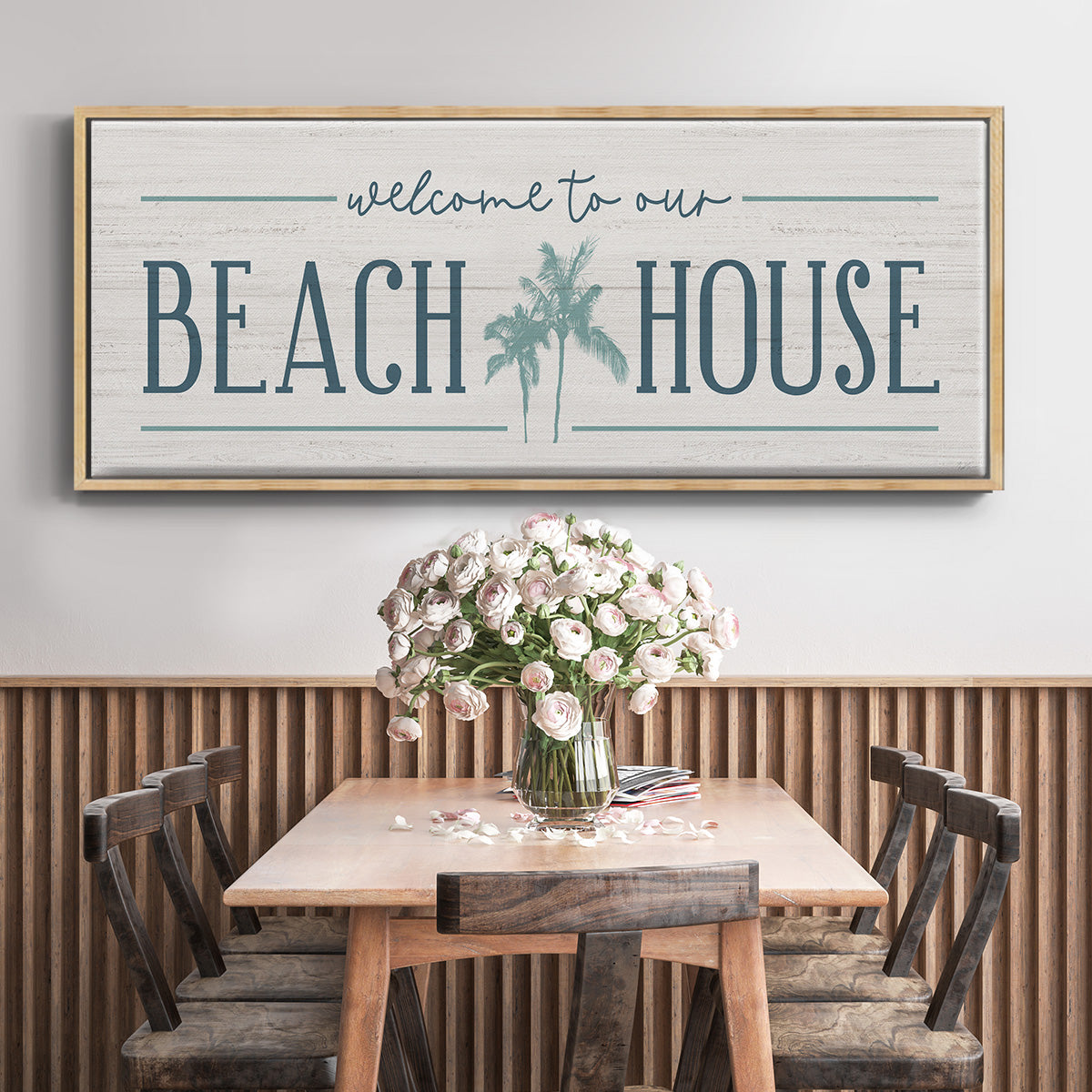 Our Beach House - Floater Framed Canvas Print
