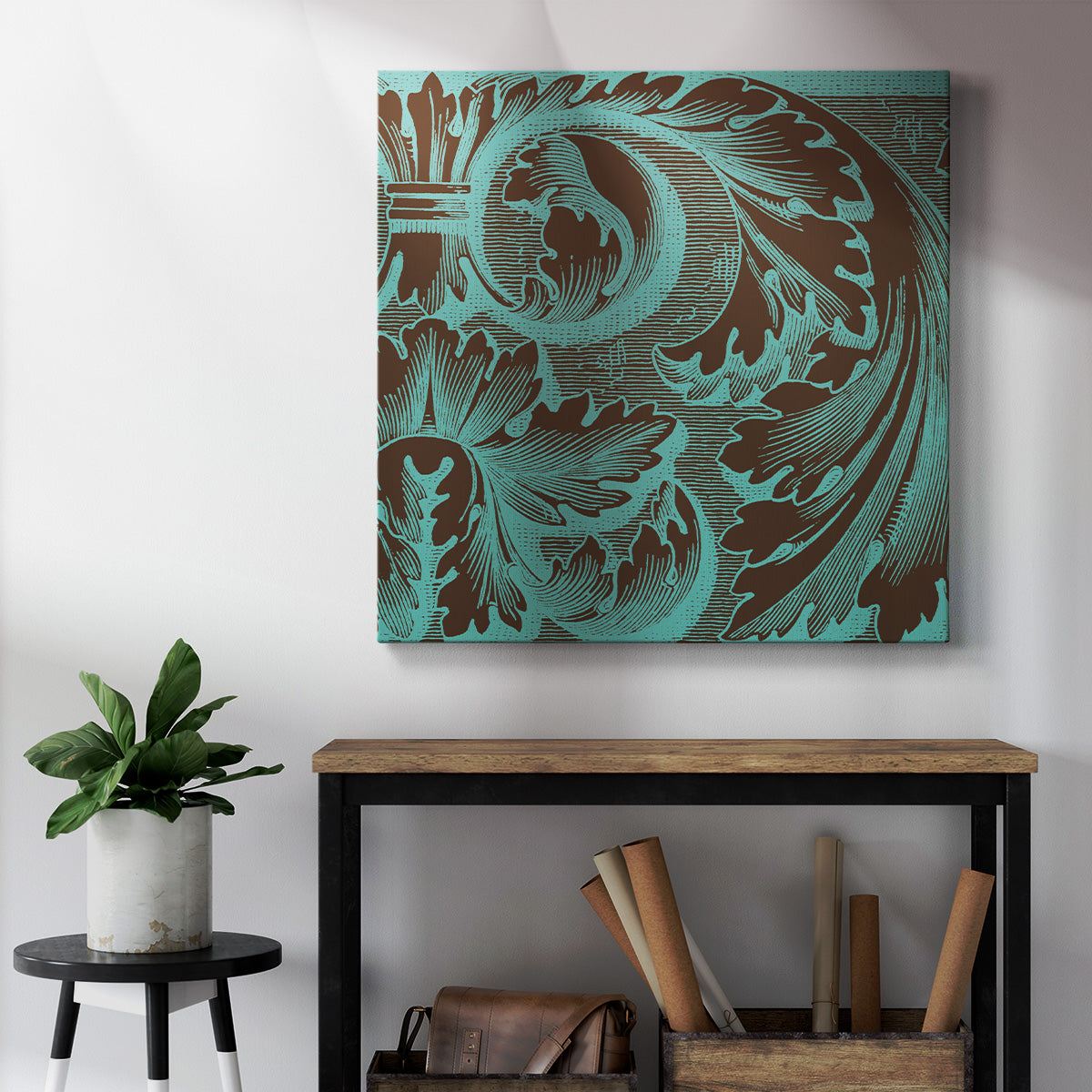 Azure Acanthus II-Premium Gallery Wrapped Canvas - Ready to Hang