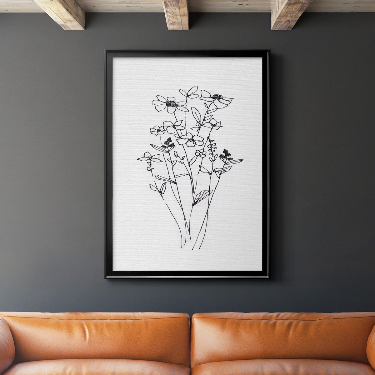 Farmhouse Plants I - Modern Framed Canvas Print