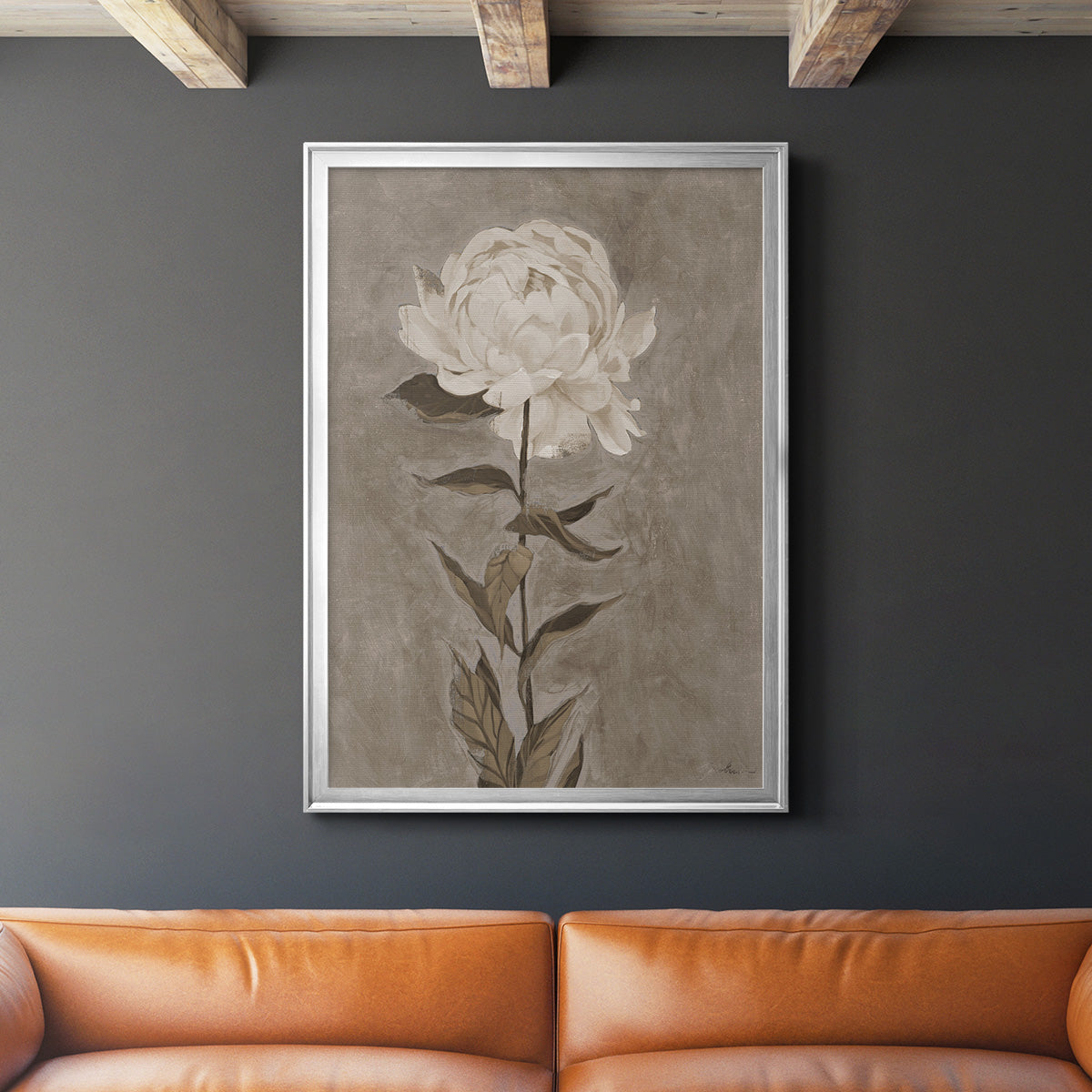 Pretty As A Peony I - Modern Framed Canvas Print