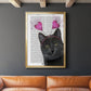 Black Cat Valentines - Modern Framed Canvas Print