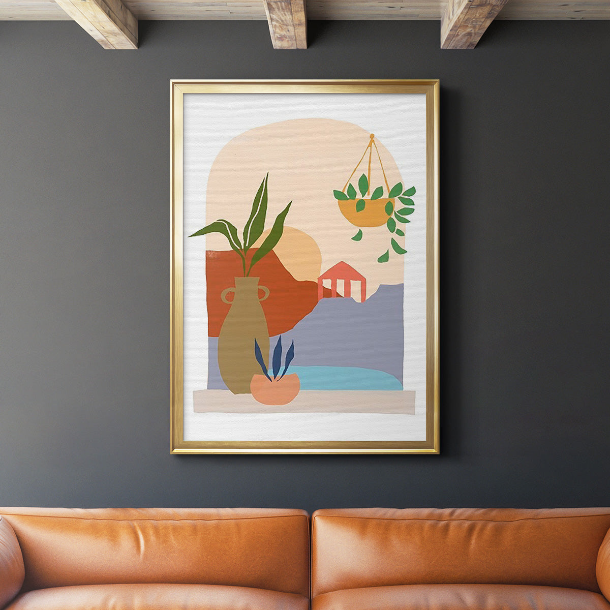 Paper Scene II - Modern Framed Canvas Print
