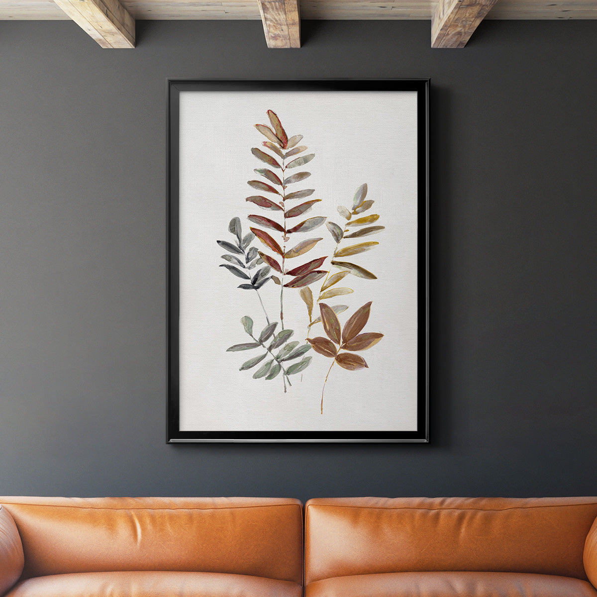 Autumn Leaves I - Modern Framed Canvas Print