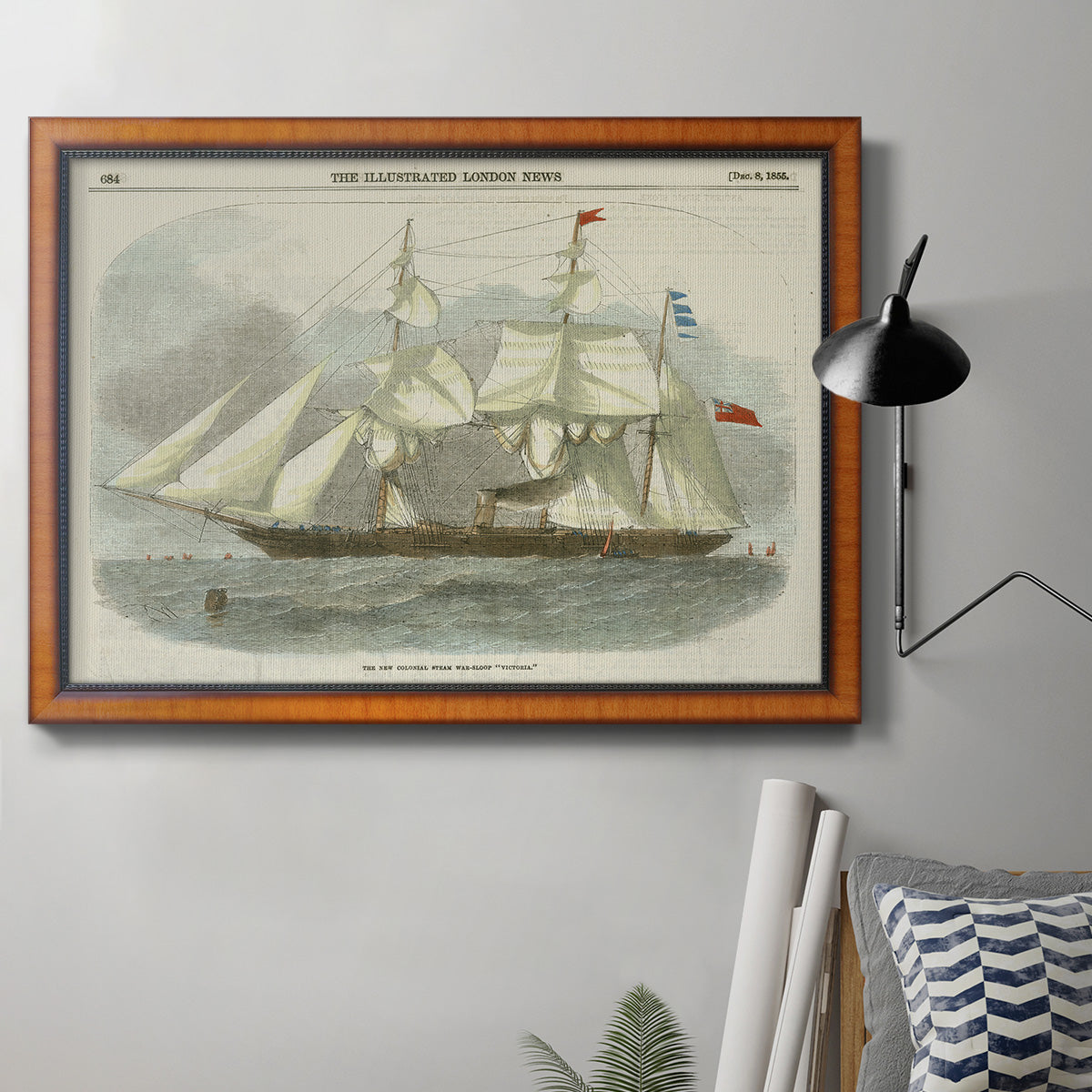 Antique Clipper Ship III Premium Framed Canvas- Ready to Hang