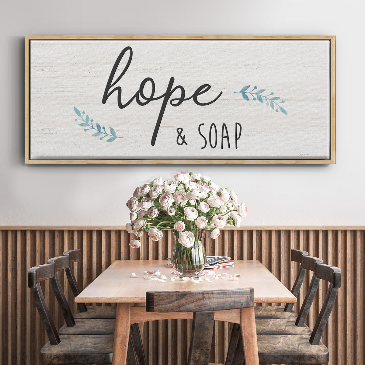 Hope & Soap - Floater Framed Canvas Print
