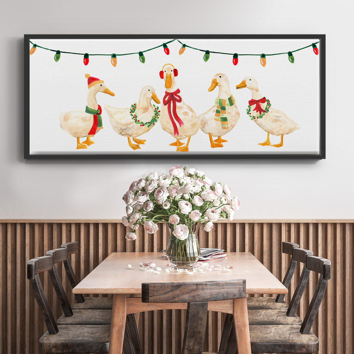 Merry Quackmas Collection D - Floater Framed Canvas Print