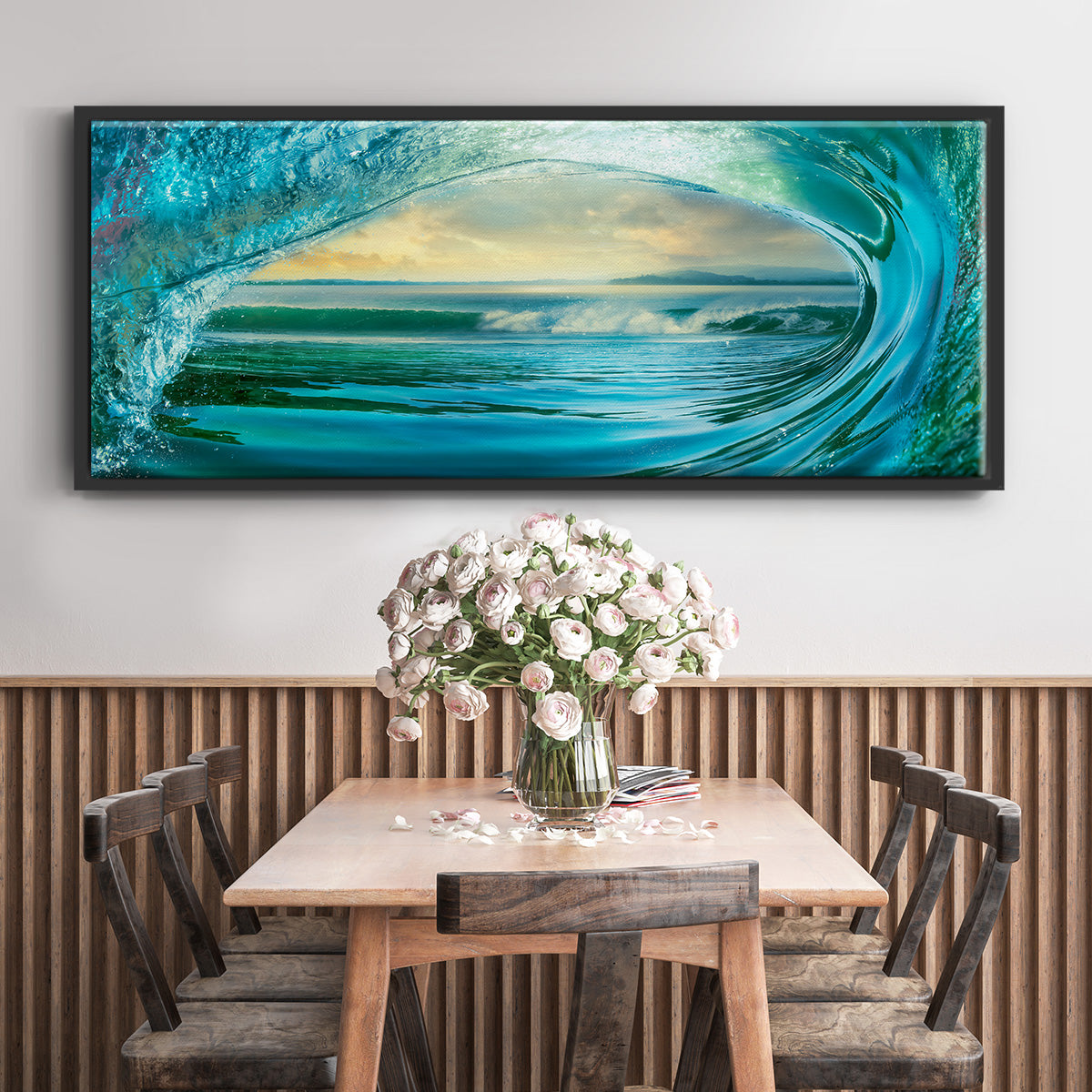 Big Wave - Floater Framed Canvas Print