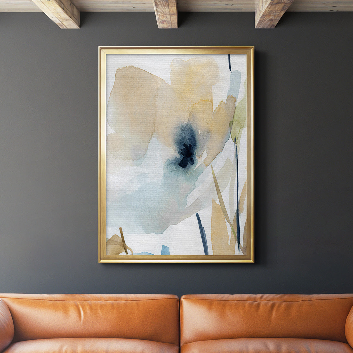 Blooming Wash II - Modern Framed Canvas Print