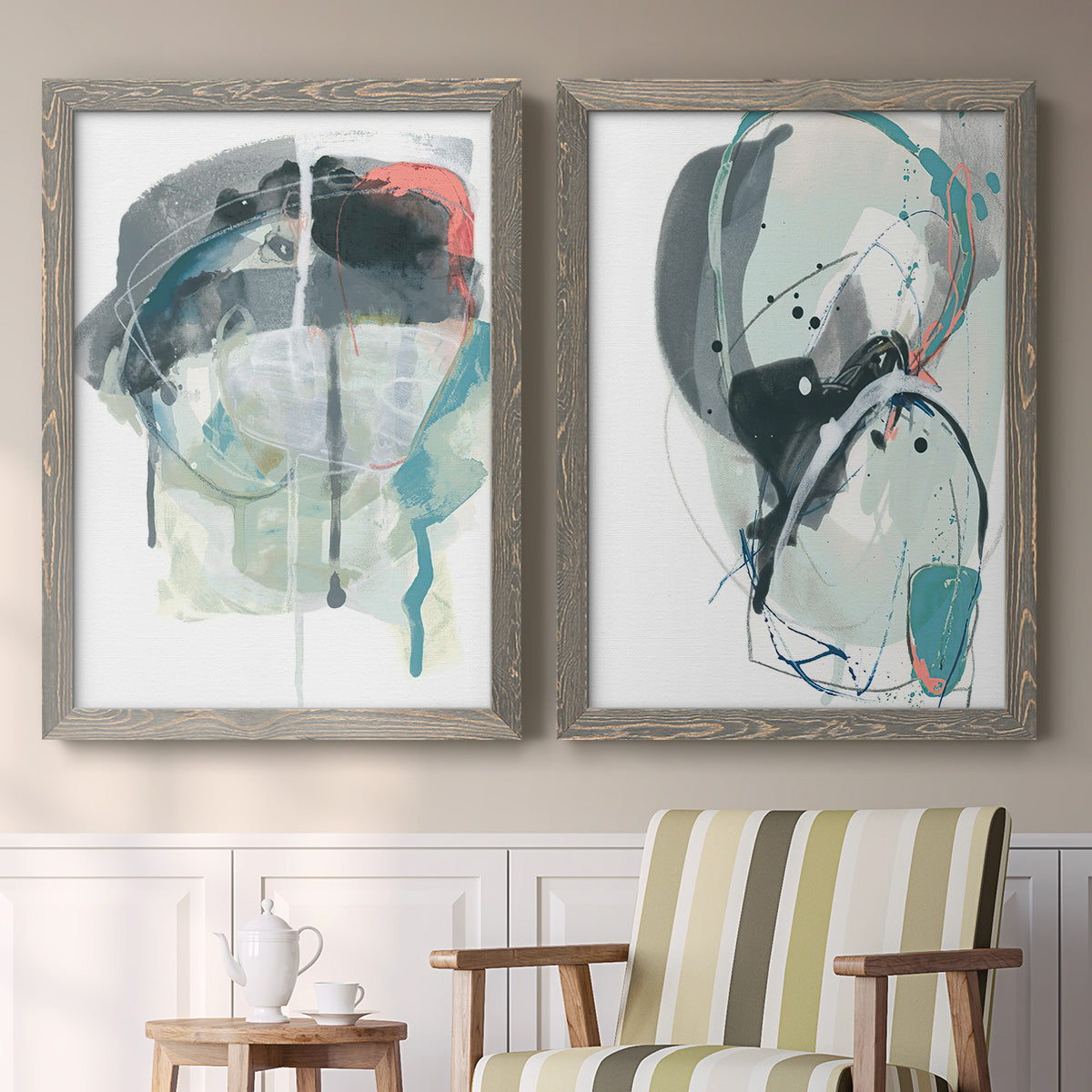 Stone Aperture III - Premium Framed Canvas 2 Piece Set - Ready to Hang