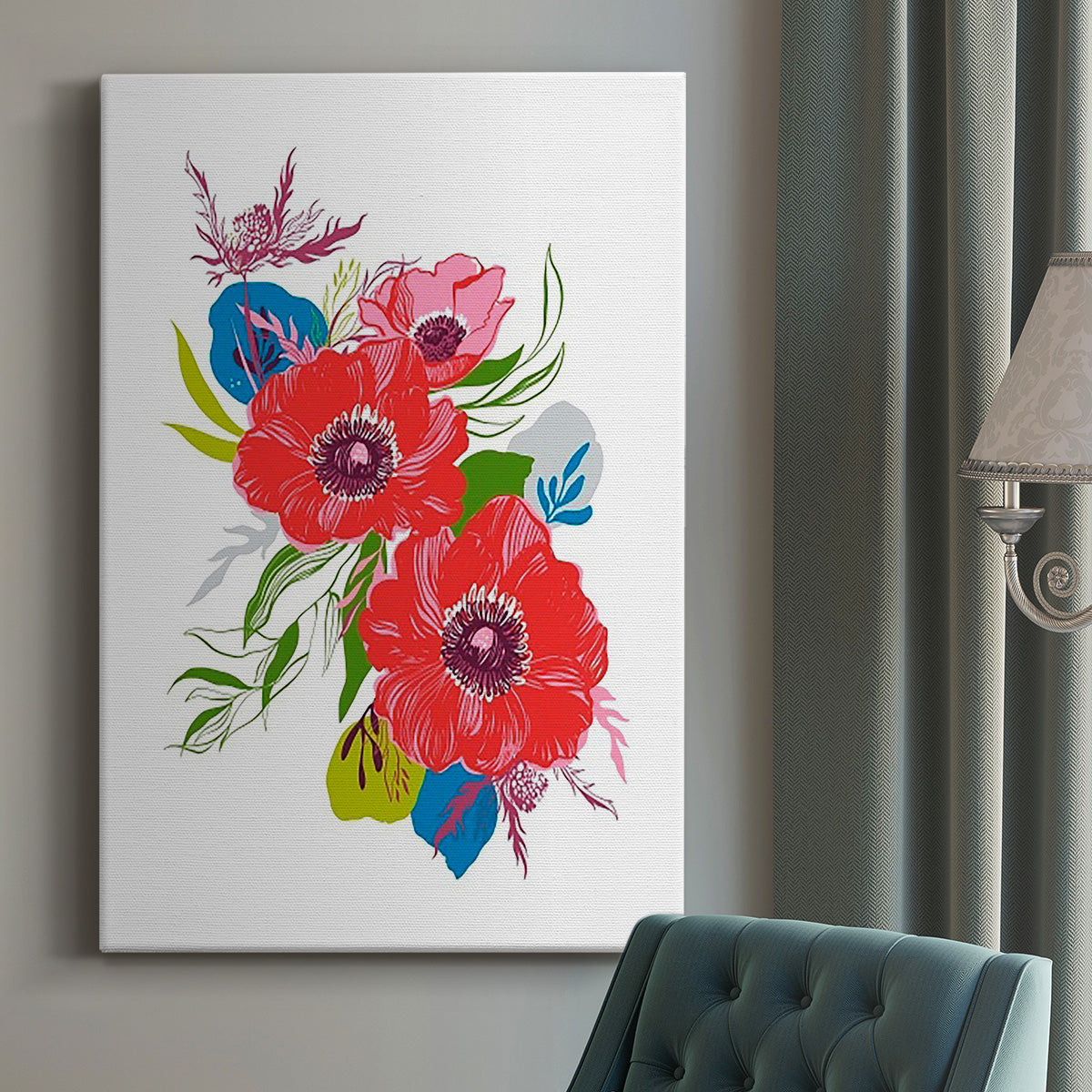 Brilliant Poppies II Premium Gallery Wrapped Canvas - Ready to Hang