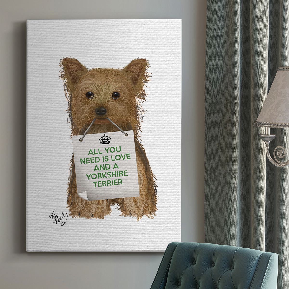 Love and Yorkshire Terrier Premium Gallery Wrapped Canvas - Ready to Hang