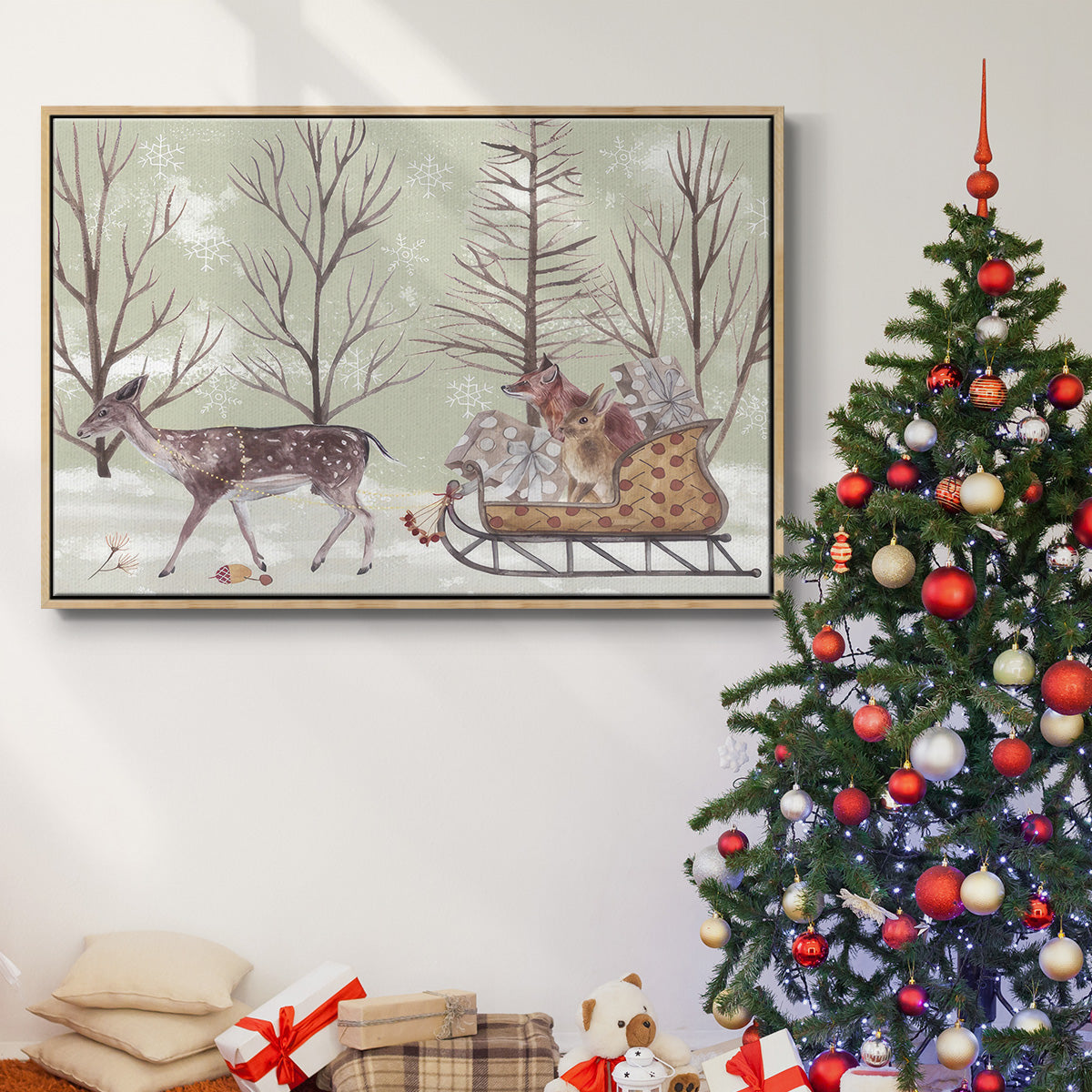 Christmas Time II - Framed Gallery Wrapped Canvas in Floating Frame